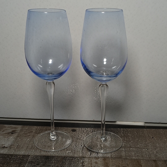 Other - Vintage Crystal Stemware Clear Blue Glass and Clear Stemware